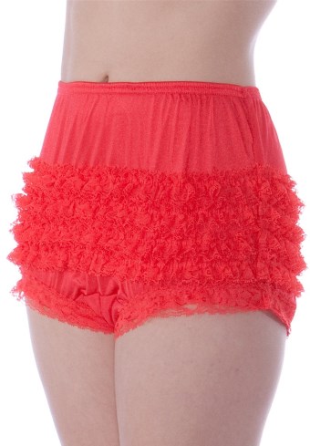 glanzende pettipants met ruches